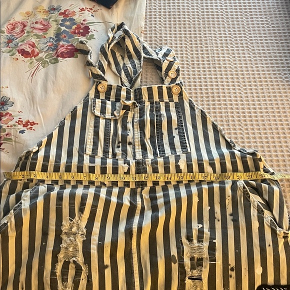 Striped Black and White Women's Jumpsuit - Picture 6 of 9